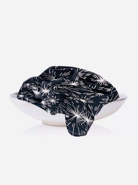 NWT SILKLETTE Illuminations 100% Fine Silk Kerchief Scarf BLACK/WHITE